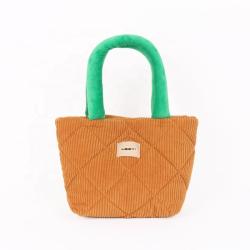 CHANGRONG Custom Soft Cute Stylish winter Corduroy Handbag for women