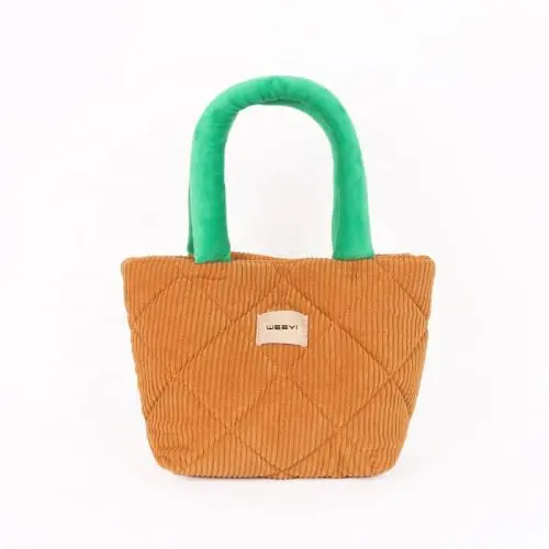 CHANGRONG Custom Soft Cute Stylish winter Corduroy Handbag for women