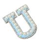 Factory New Products Self Adhesive A-Z Alphabet Bling Pearl Rhinestone 3D Handmade  DIY Embroidery Chenille Patches
