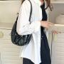 New Silver Fashion Women's Bag Wrinkled Vegetarian Messenger Bags Soft PU Leather Large Capacity Hand Shoulder Bag