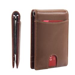 Wholesale leather money clip business credit card holder wallet leather slim wallet with money clip