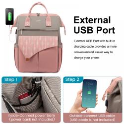 2023 LOVEVOOK 2pcs Custom Extra Large 15.6 17 Inch Elegant ladies Travel Daily life College Laptop Backpack for Women