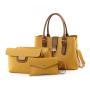 OEM ODM Bolsas Women Handbags Solid Color  Vegan Leather 4 PCS Set Mini Purses Custom Ladies Shoulder Handbags