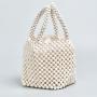 2024  Retro woven bag handicraft Handmade wooden beads handbags purse niche design handbag women's bucket bags