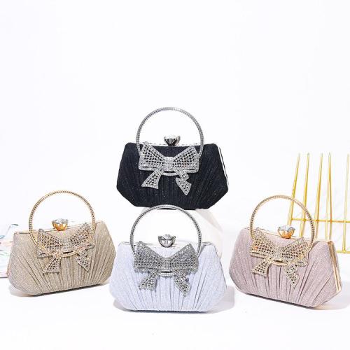 New arrival diamond inlaid banquet evening dress bag champagne hand bags chain crossbody bowknot evening bag 2024 handbags pochette femme