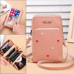 2024 New Small Mini Single Shoulder Crossbody Bag Mobile Phone Bag Touch screen Zipper Wallet Fashion Mobile Phone Messenger Bag