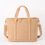 Keymay Stock No MOQ M L Cream Winter Autumn Women's Fuzzy Tote Handbag Teddy Tote Bag