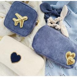 2021 new style  corduroy cosmetic bag small pouch small MOQ make up bag