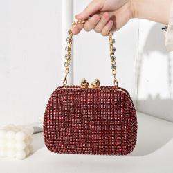 2024 New Diamond Evening Bag Fashion Luxury Banquet Handbag Handmade Rhinestone Bag Sparkling Clutch Bag