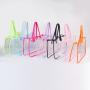 Keymay Custom New Design U-shaped Beach Shopping Tote Bag Women Pvc Shoulder Handbag Large Transparent Clear Tote Bags