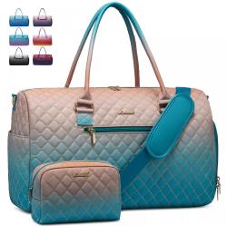 LOVEVOOK Custom OEM Gradient Luxury Nylon Weekender Bags with Shoe Compartment Toiletry Bag Carry on Travel Luggage Duffel Bag
