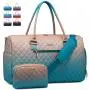 LOVEVOOK Custom OEM Gradient Luxury Nylon Weekender Bags with Shoe Compartment Toiletry Bag Carry on Travel Luggage Duffel Bag