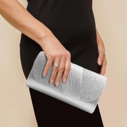 Hot Selling Women's Glitter Evening Clutch Handbags Pleated Party Bag for Bridal Wedding Party Shoulder Messenger Bags