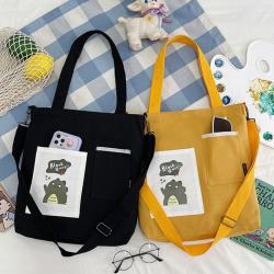 2023 New Cartoon Printed Shoulder Crossbody Bag for Students Women Handbag Canvas Bag Vintage Fashion Style