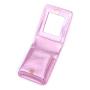 CUIKCA Lipstick Bag With Mirror Pink Pouch Laser Pu Leather Makeup Organizer Embroidered Purse