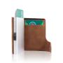 Custom Pop Up Aluminum Metal Case Wallet RFID Business Leather Card Holder Men Wallet