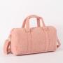 sherpa  duffle bag comfortable classic travel weekend bag for men teddy  duffle bag with Glittering chenille letter patches
