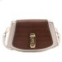 Contrast Color Stone Pattern Small Square Bag Street Fashion Pu Leather Magnetic Button Bag Niche Style Fashion Handbag