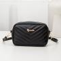 2024 Ladies Fashion Embroidered Cosmetic Bag V-Grain Wavy Diagonal Design Single Handle Portable for Foreign Trade Wholesale