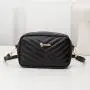 2024 Ladies Fashion Embroidered Cosmetic Bag V-Grain Wavy Diagonal Design Single Handle Portable for Foreign Trade Wholesale