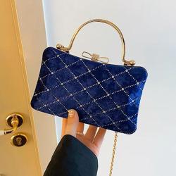 Factory Wholesale Clutch Bags Ladies Bling Women Rhinestone Bag Women Velvet Handbags Cheap Shoulder Bags