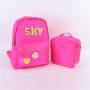 Keymay RTS Back to School Personalized Chenille Letter Patches Rucksack Embroidery Kids Travel Backpack Bag Children School Bags