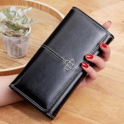 Wallet Women's Long Retro Oil and Wax Skin Large Capacity Handbag