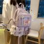 SC026 New Trendy Korean Large Capacity Zippers Backpack Polyester Girls High School Bags Wholesale Waterproof Travel Backpack