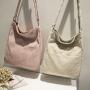 Customized Korean Women's Leisure Plush Fabric Canvas Tote Bag Portable Vintage Handbag Handmade