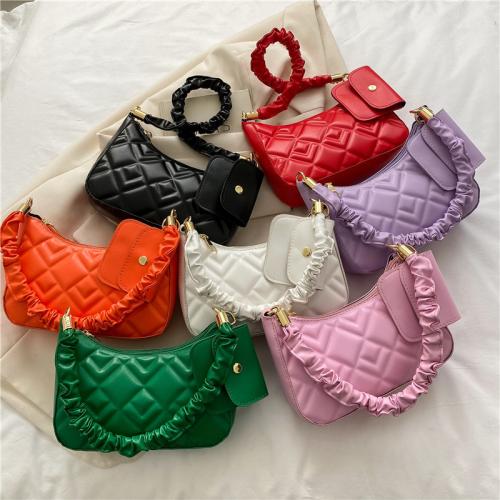 Wholesale Fashion Pleated Bag For Girls 2022 Simple Newest Women Shoulder Bags Small Square Handbags A Set Of Two