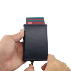Factory wholesale aluminium wallet card holder case leather metal card holders business card holder