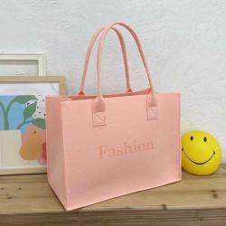 HR743 Custom Logo Size Eco Friendly Recycled Reusable Plain Bulk Large Shopping Fiber Felt Grocery Shopping Tote Bag
