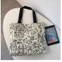 HR649 Women Canvas Cloth Tote Shopping Bag Fashion Ladies Casual Shoulder Bags Cute Graffiti Simple Versatile Women's Bag