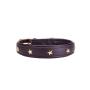 Leather Dog Collar Genuine Plain Leather Alloy Hardware Double D-Ring Decorative Medium Large Dog Collar