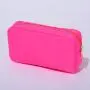 Wholesale Candy Color Travel Cosmetic Pink Custom Logo Toiletry Chenille Patch Women Nylon Makeup Pouches