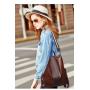 ZF301 New Fashion Shoulder Bag Female Tide Personality Splicing Leisure Backpack PU Simple Waterproof Wear-resistant