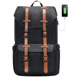 2022 LOVEVOOK  women men vintage school backpack with 15.6 laptop compartment bags/daypacks for business travel laptop backpacks