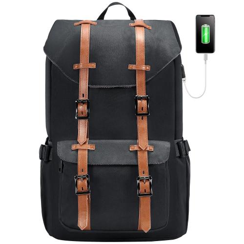 2022 LOVEVOOK  women men vintage school backpack with 15.6 laptop compartment bags/daypacks for business travel laptop backpacks