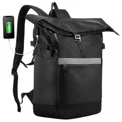 LOVEVOOK 2022 Foldsack Lightweight Waterproof Rugged Backpack for Women Men 15.6Inch USB Laptop Backpack Large Roll Top Backpack