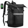 LOVEVOOK 2022 Foldsack Lightweight Waterproof Rugged Backpack for Women Men 15.6Inch USB Laptop Backpack Large Roll Top Backpack