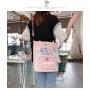 Gelory Front Zipper Pocket Ladies School Daily Life Messenger Crossbody Tote Sling Reusable Canvas Cotton Shoulder Shopping Bag