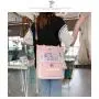 Gelory Front Zipper Pocket Ladies School Daily Life Messenger Crossbody Tote Sling Reusable Canvas Cotton Shoulder Shopping Bag
