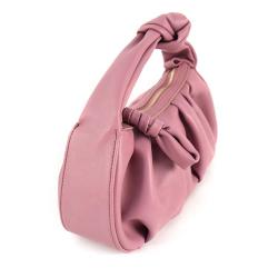 Guangzhou manufacture super soft purple underarm handbags for ladies elegant hobos bags with knot