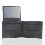 2 ID Window Wallet for Men RFID Blocking Leather Bifold Top Flip Extra Capacity Travel Slim Wallet Genuine Leather Carbon Fiber