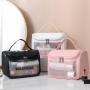ZR474 Makeup Bag PVC TPU Small Portable Semi Transparent Frosting Cosmetic Storage Bag Makeup Cosmetics Mini Wash Bag Travel