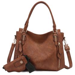 2022 New arrival Realer hobo bags high quality PU leather handbags with holster women gun bags concealed carry purse