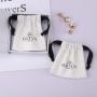 Custom Logo Printing Brush Canvas Drawstring Jewelry Bag Ring Earring Necklace Bracelet Gift Storage Jewelry Pouch