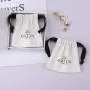 Custom Logo Printing Brush Canvas Drawstring Jewelry Bag Ring Earring Necklace Bracelet Gift Storage Jewelry Pouch