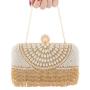 Wholesale ladies clutch bags dinner party evening bag wedding party rhinestone tassel elegant pearl bag for woman