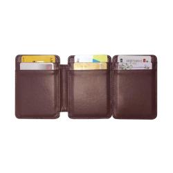Slim magic wallet custom trifold design pu leather magic wallet for men and women with ID cards credit cards and elastic strap